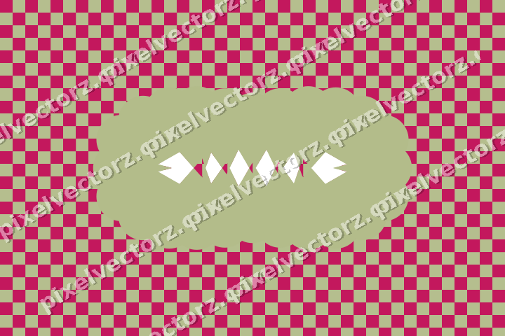Decorative patterned mat frame in lime and pink with checkerboard