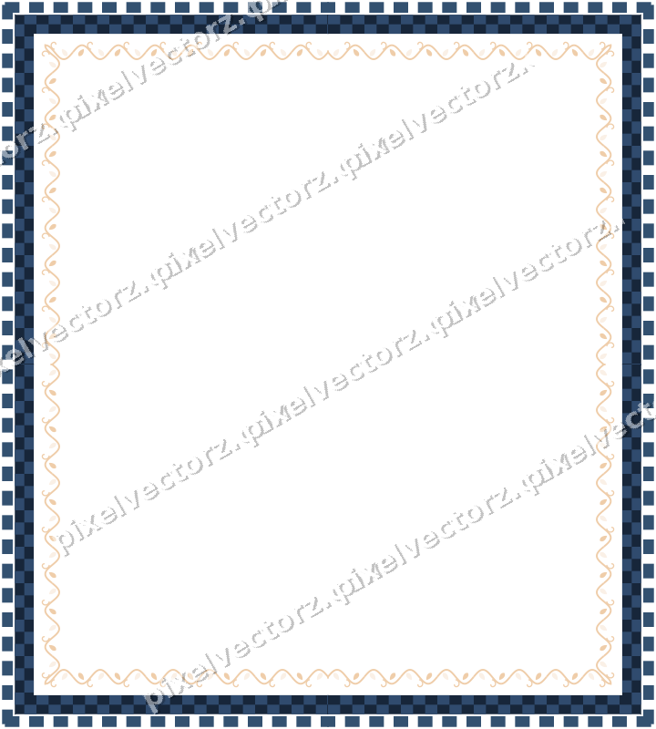 Decorative picture frame border in dark blue with ivy scroll