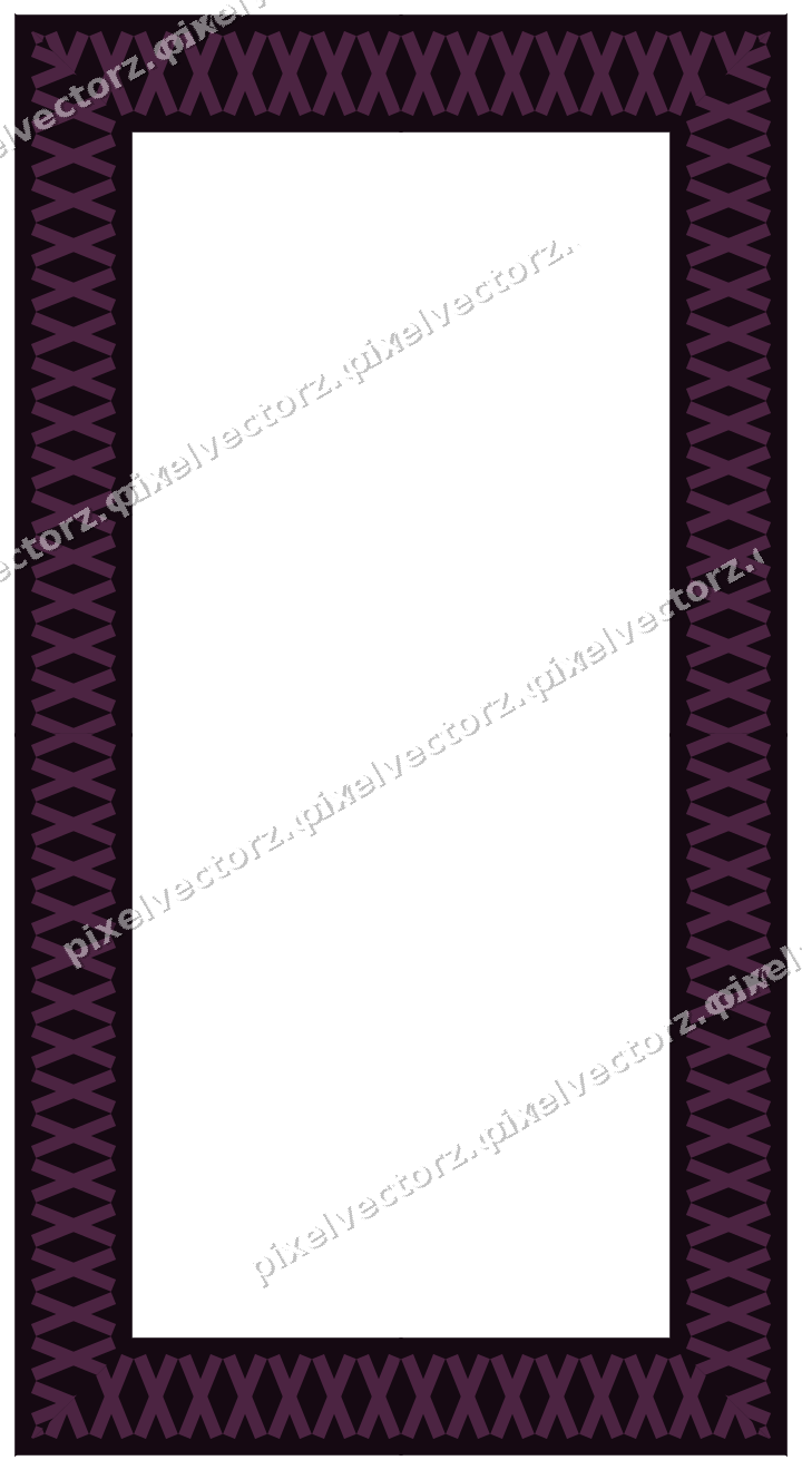 Decorative picture frame border in dark magenta with cross band