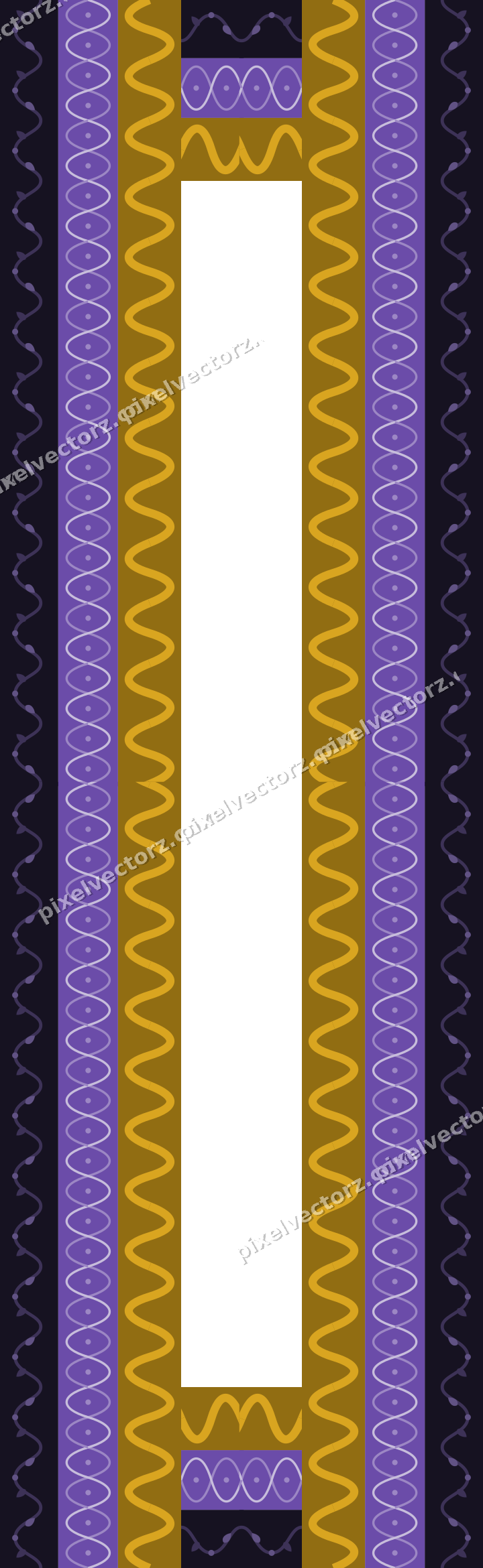 Decorative picture frame border in amber and purple with arabesque