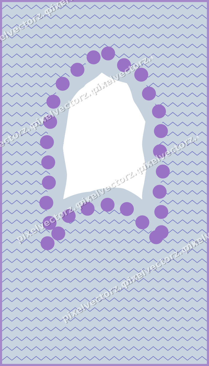Decorative patterned mat frame in purple and blue with zigzag