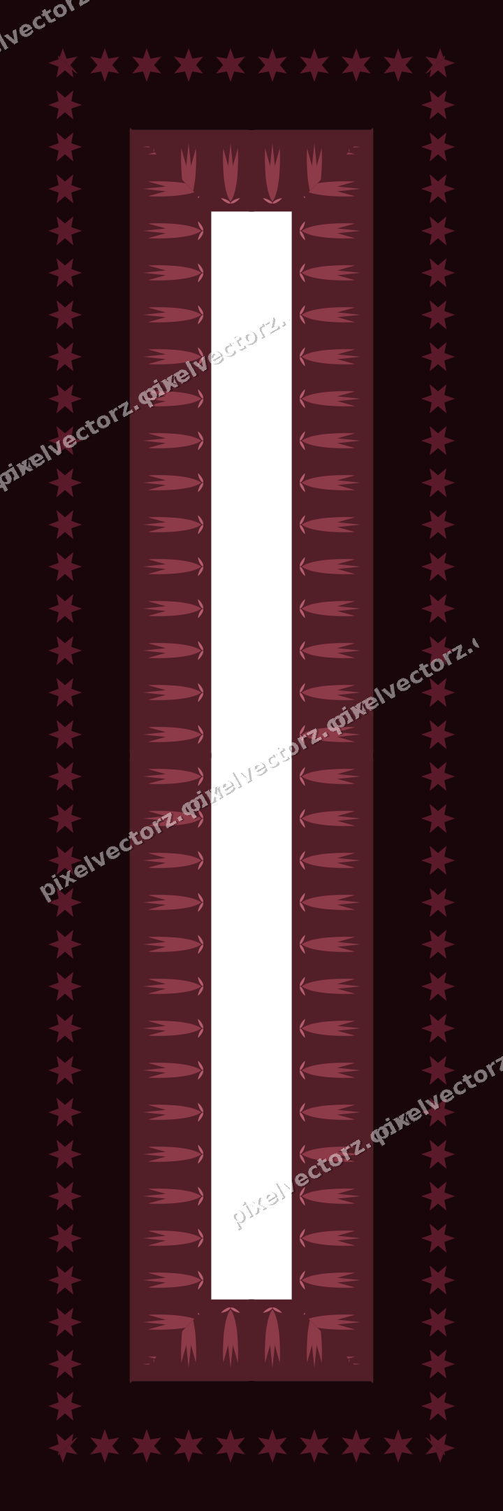 Decorative picture frame border in dark pink and amber with star band