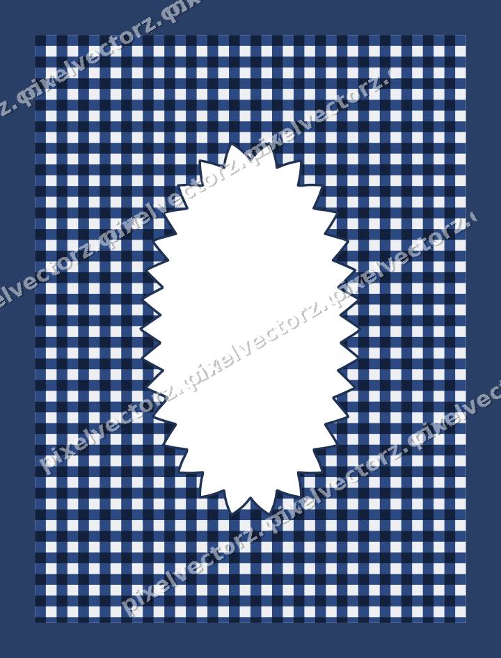 Decorative patterned mat frame in dark blue with gingham check