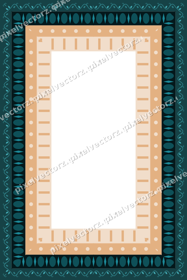 Decorative picture frame border in dark teal with ivy scroll