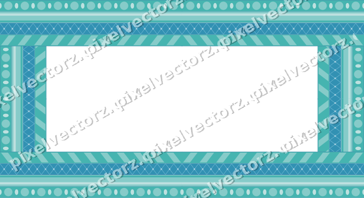 Decorative picture frame border in blue and cyan with bead and reel
