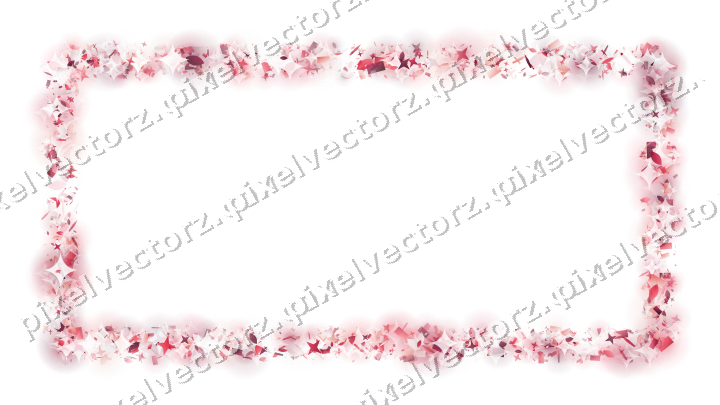 Glitzerrahmen aus Sternen und Tropfen in Rosa auf transparentem Grund