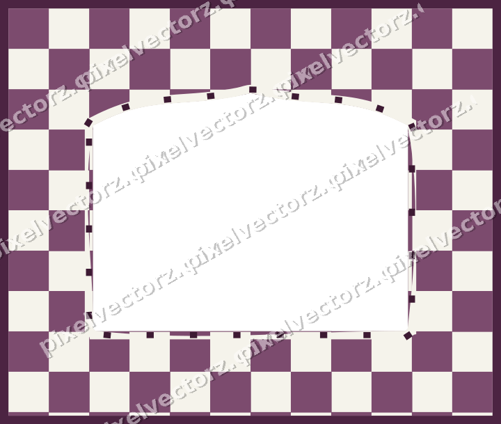 Decorative patterned mat frame in dark magenta with checkerboard