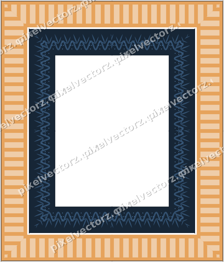 Decorative picture frame border in dark blue with grape vine