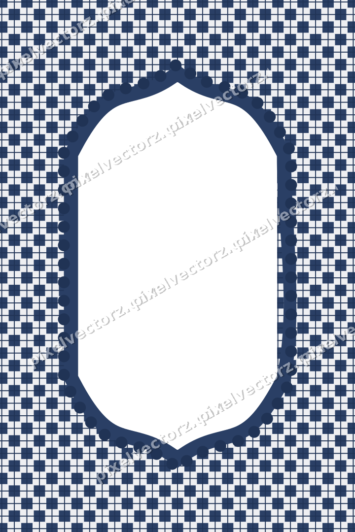 Decorative patterned mat frame in dark blue with argyle diamonds