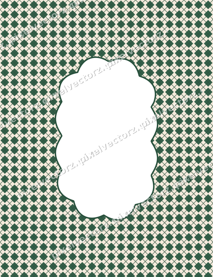 Decorative patterned mat frame in dark green with argyle diamonds