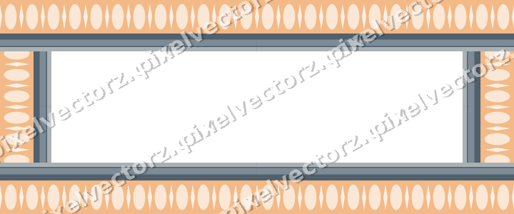 Decorative picture frame border in blue and orange with egg and dart