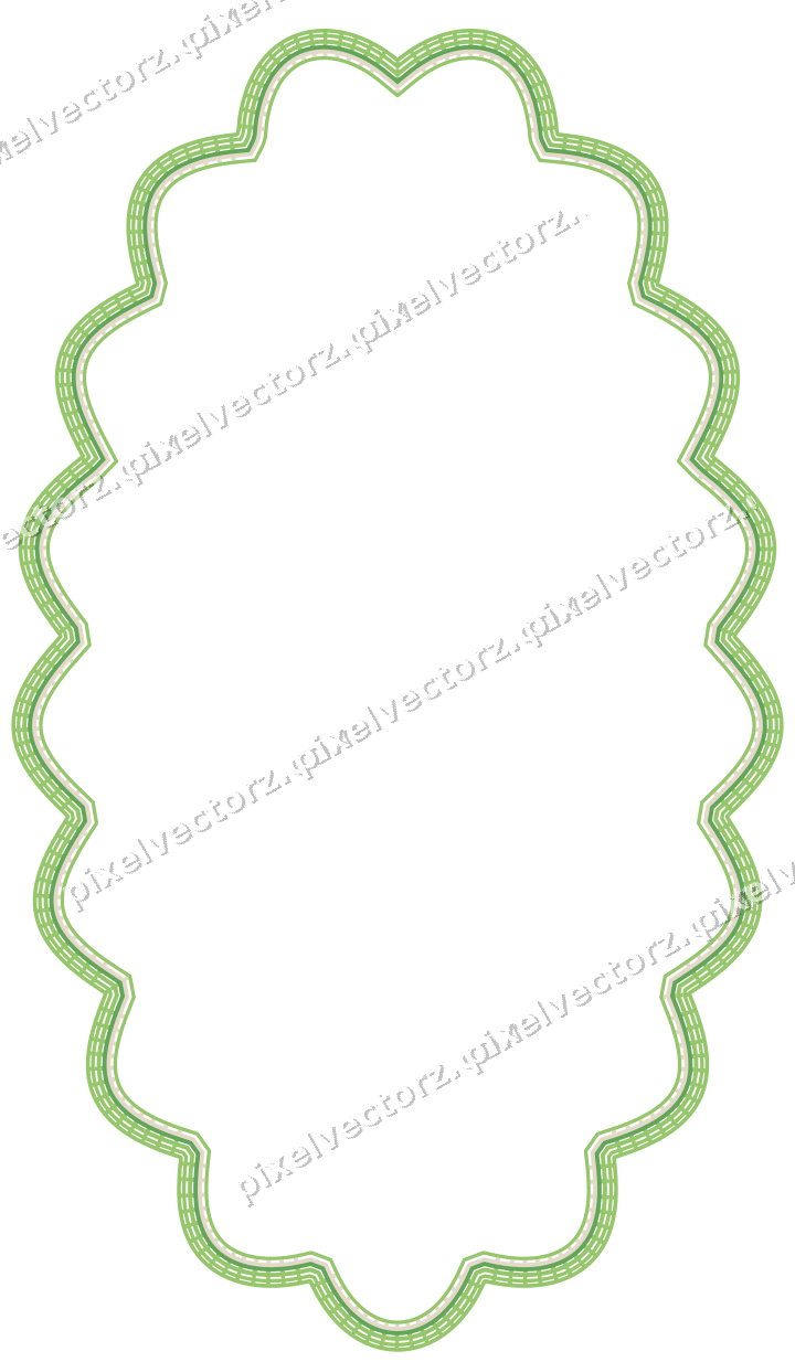 Decorative line art frame in lime and yellow with oval