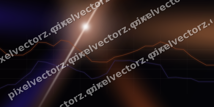 Leuchtender Neon Diagramm Hintergrund in Orange und Blau