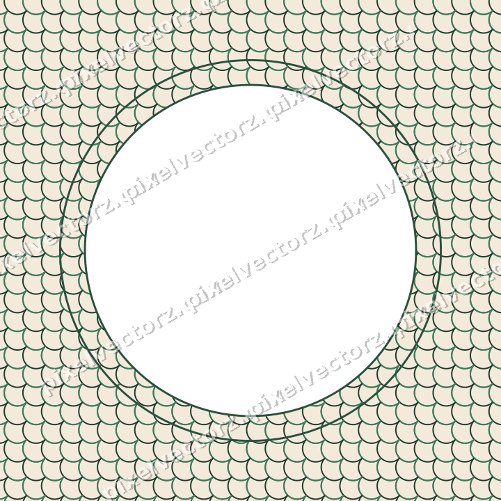 Decorative patterned mat frame in dark green with scallop scales