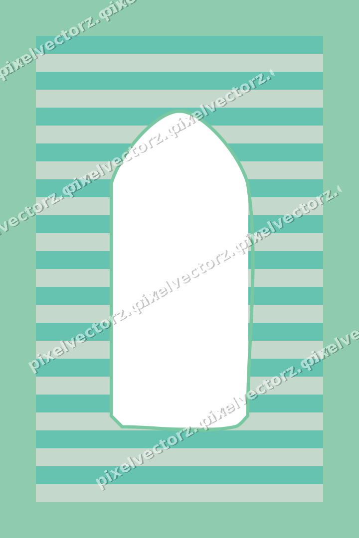 Decorative patterned mat frame in green with horizontal stripes