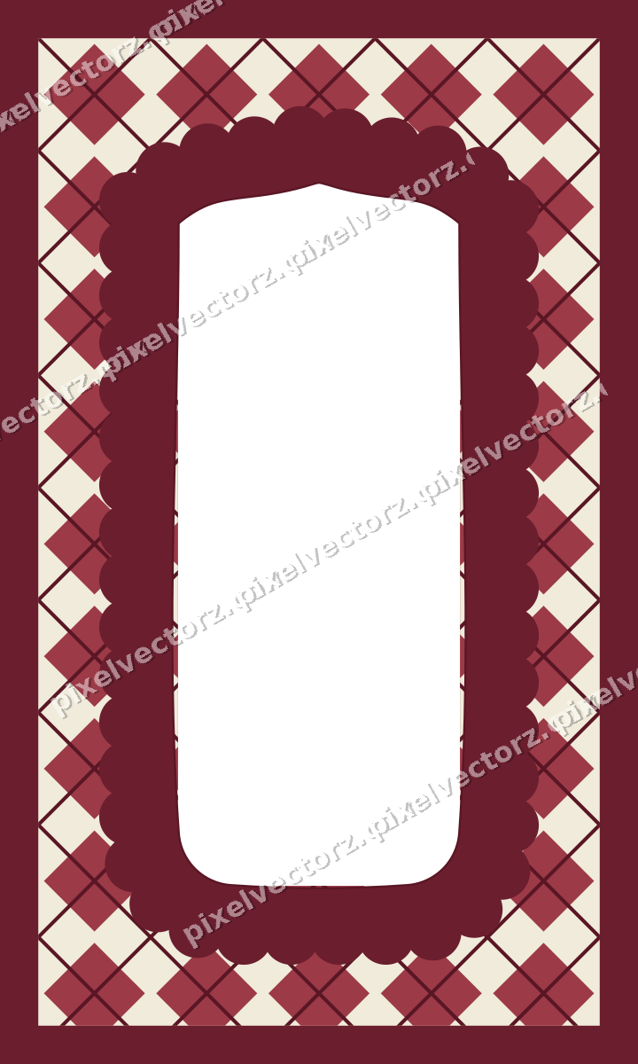 Decorative patterned mat frame in dark pink with argyle diamonds