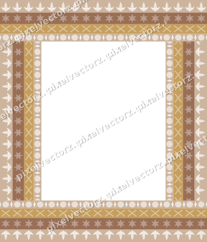 Decorative picture frame border in amber with cross band