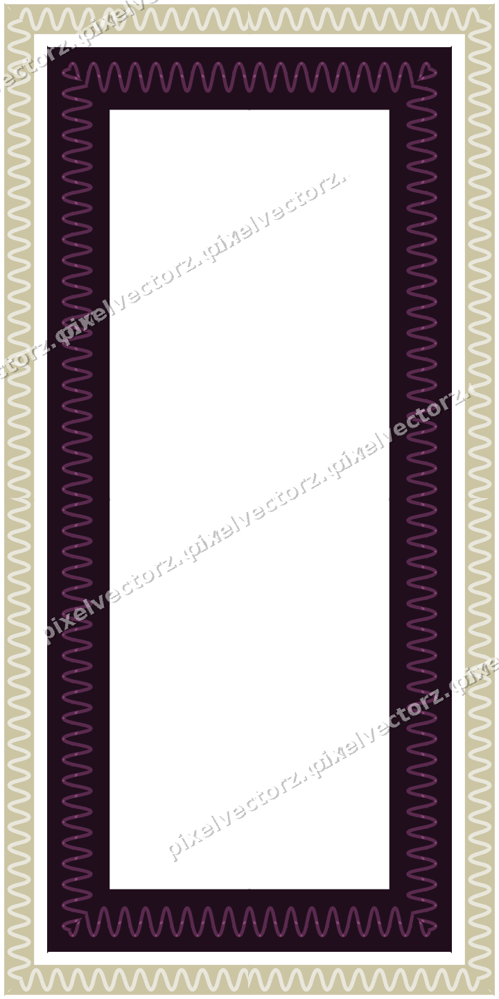 Decorative picture frame border in dark magenta with scrolling vine