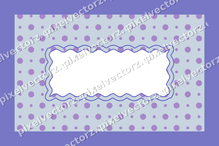 Decorative patterned mat frame in purple and blue with polka dots