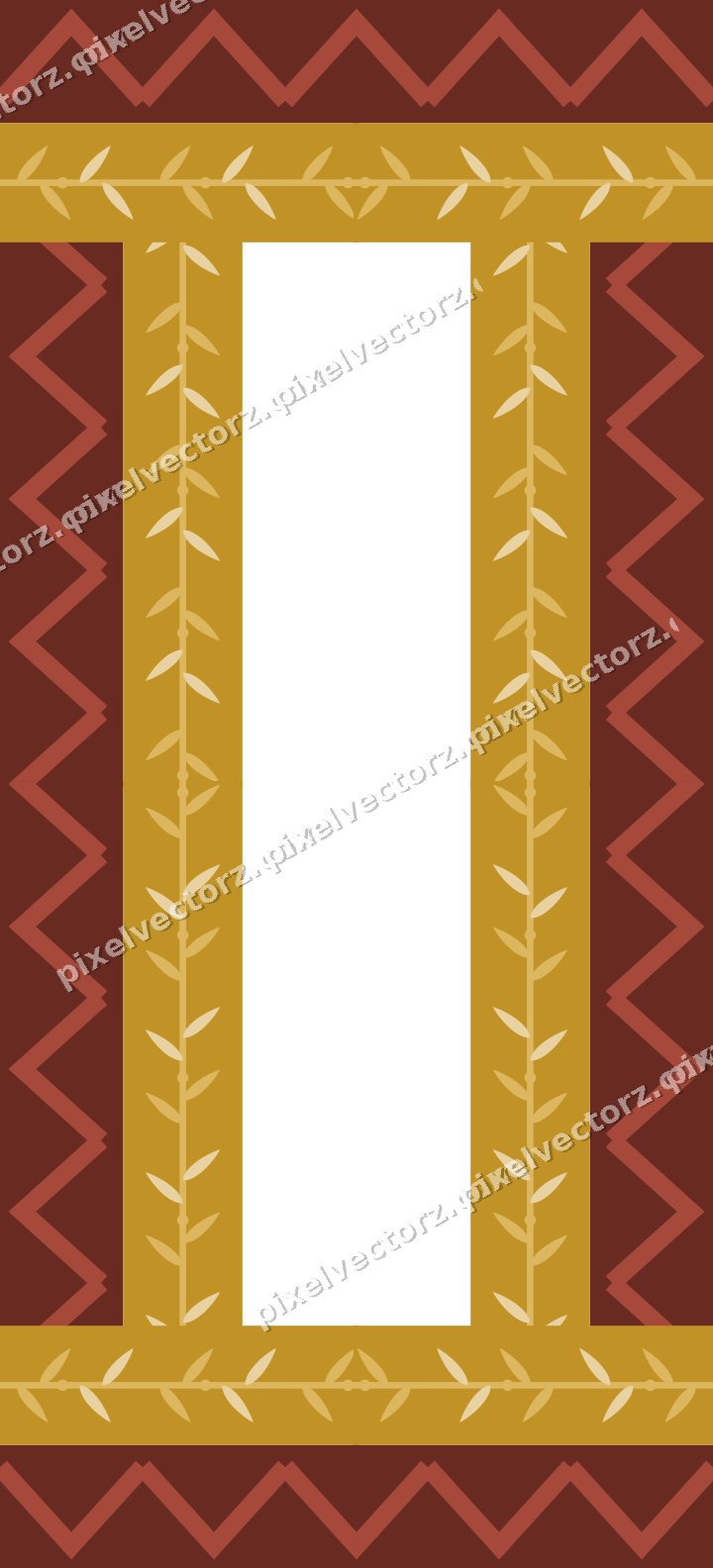 Decorative picture frame border in orange with laurel moulding