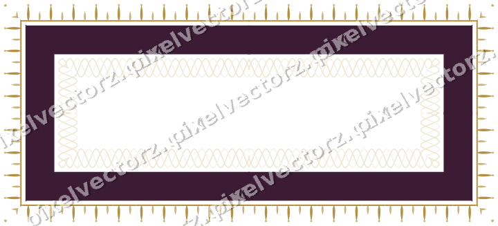Decorative picture frame border in dark magenta with bud and stem