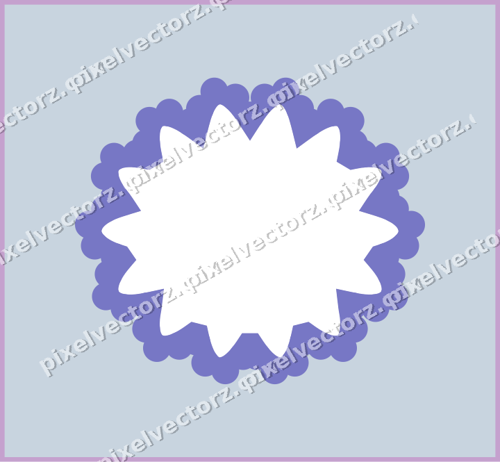 Decorative patterned mat frame in purple and blue with plain ground