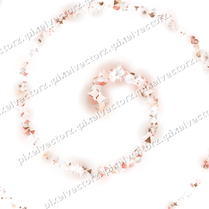 Glitzerspirale aus Funken und Tropfen auf transparentem Grund
