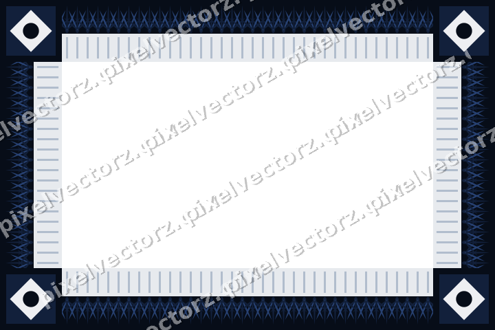 Decorative picture frame border in dark blue and white with palmette