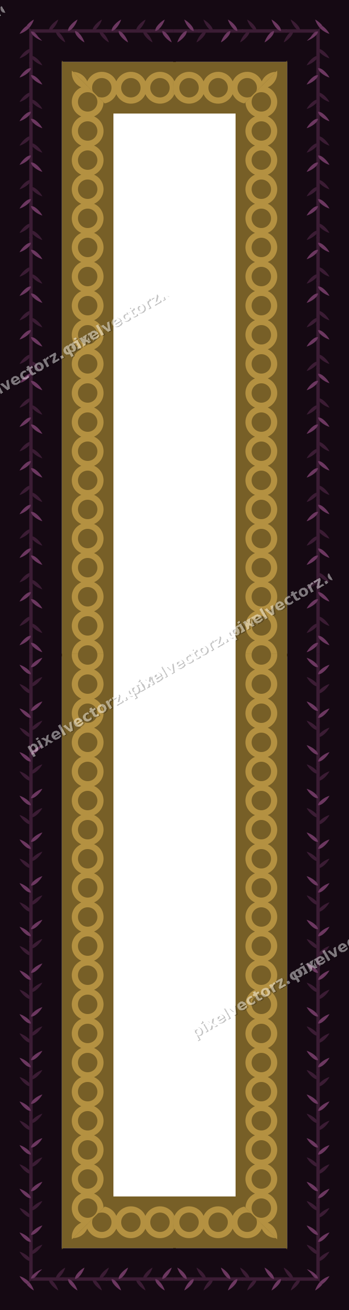 Decorative picture frame border in dark magenta with ring chain