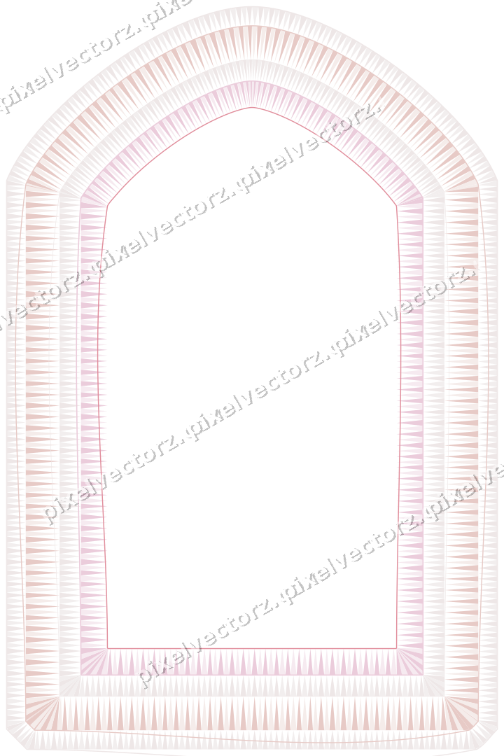 Decorative line art frame in pale pink and pale red with label plaque