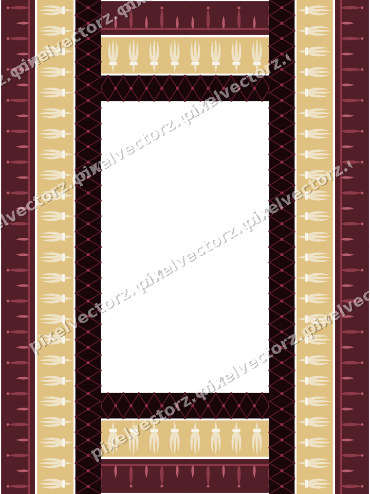 Decorative picture frame border in dark pink with bud and stem
