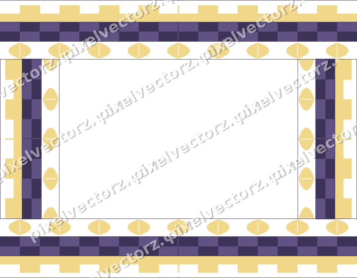 Decorative picture frame border in amber and purple with step band