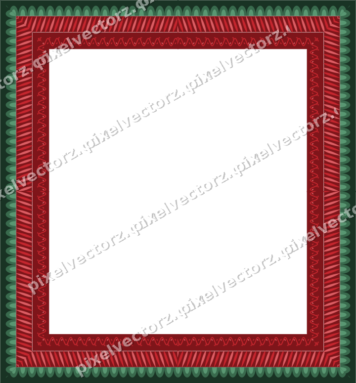 Decorative picture frame border in dark green with rope moulding