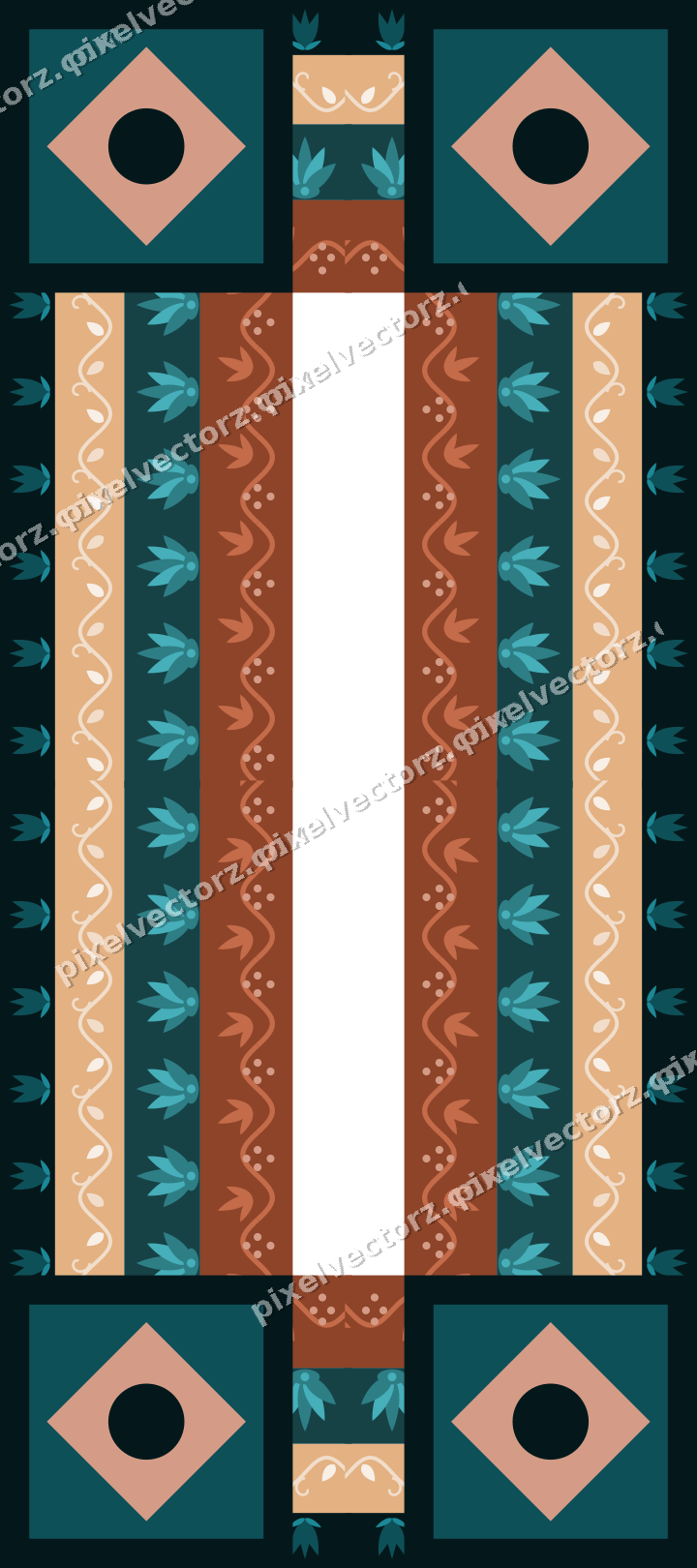 Decorative picture frame border in dark teal with ivy scroll
