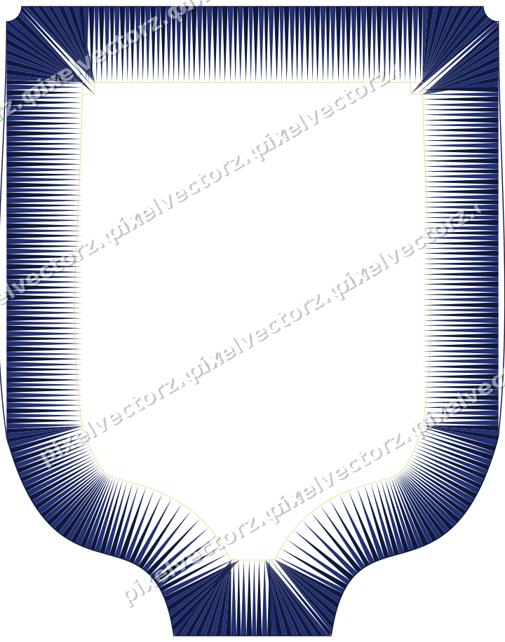 Decorative line art frame in amber and blue with label plaque