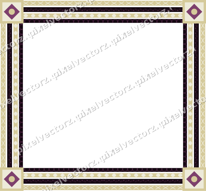 Decorative picture frame border in dark magenta with cross band