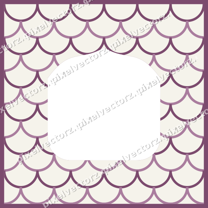 Decorative patterned mat frame in dark magenta with scallop scales