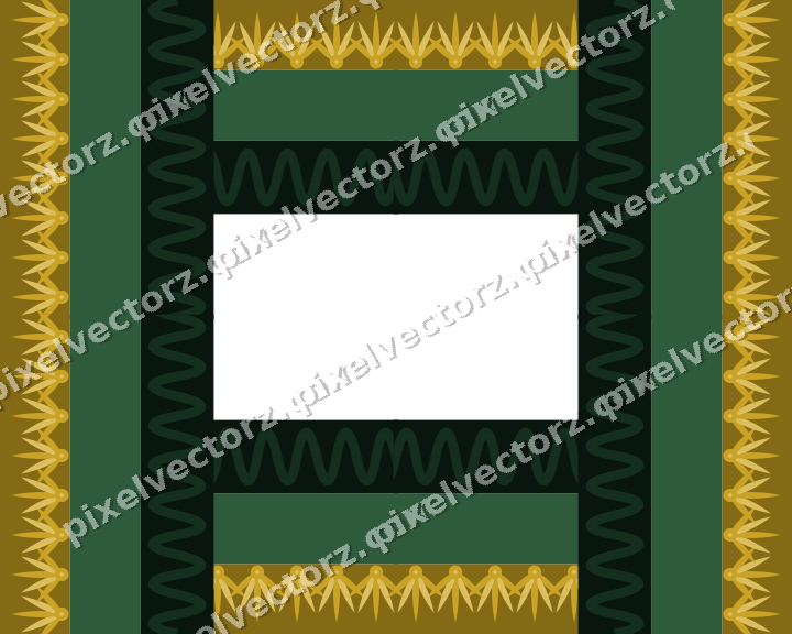 Decorative picture frame border in dark green and amber with palmette