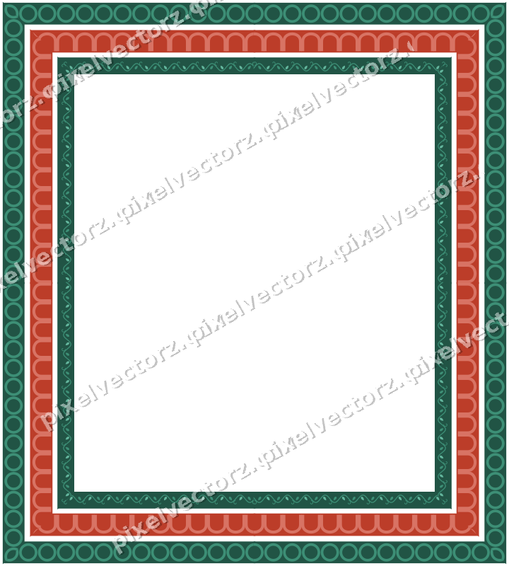 Decorative picture frame border in amber and green with ring chain