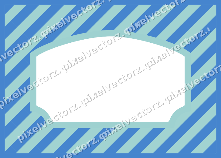 Decorative patterned mat frame in blue and cyan with vertical stripes