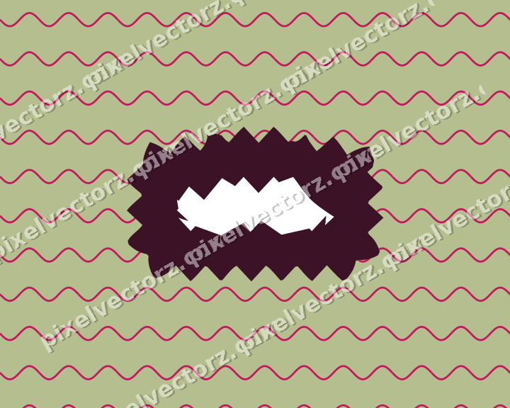 Decorative patterned mat frame in lime and pink with wavy lines