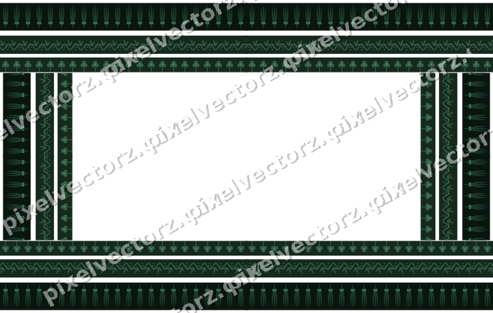 Decorative picture frame border in dark green with grape vine