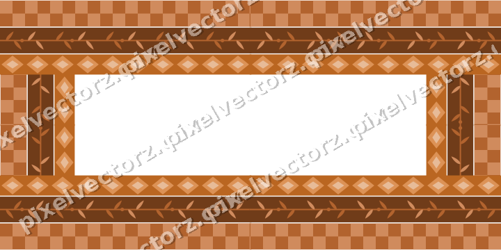Decorative picture frame border in orange and teal with diamond band