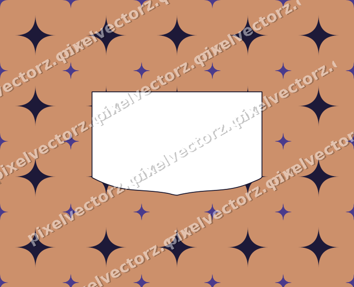 Decorative patterned mat frame in orange and blue with sparkle pattern