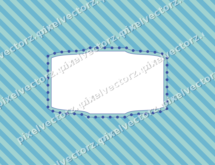 Decorative patterned mat frame in blue with horizontal stripes
