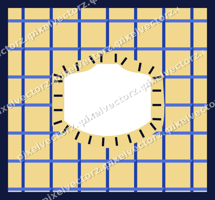Decorative patterned mat frame in amber and blue with diagonal lattice