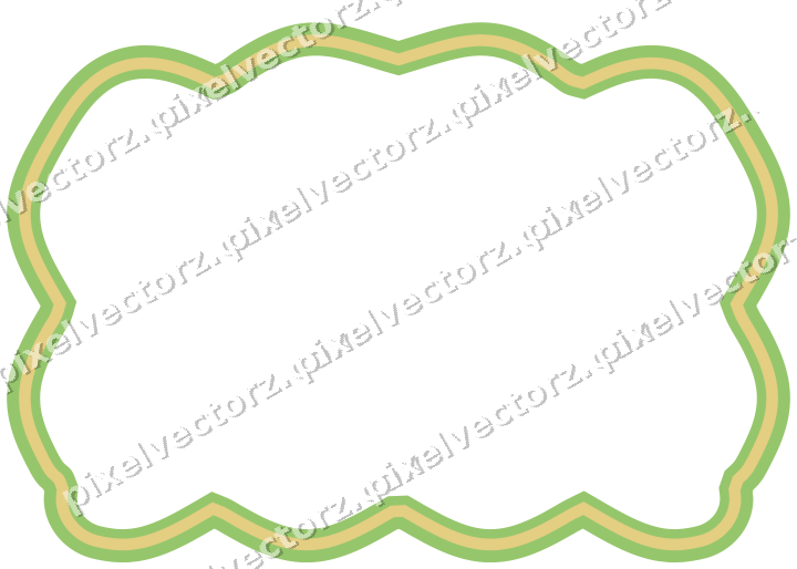 Decorative line art frame in lime and yellow with label plaque