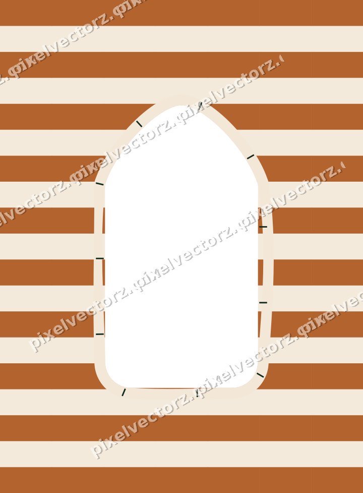 Decorative patterned mat frame in dark green with horizontal stripes