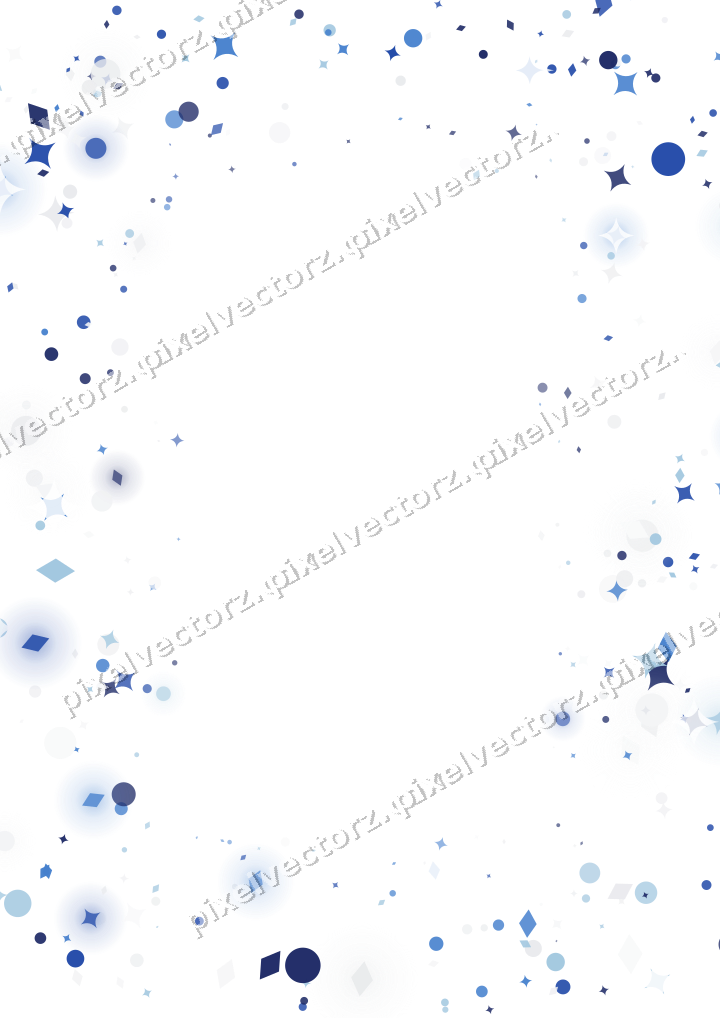 Glitzerrahmen aus Funken und Punkten in Blau auf transparentem Grund