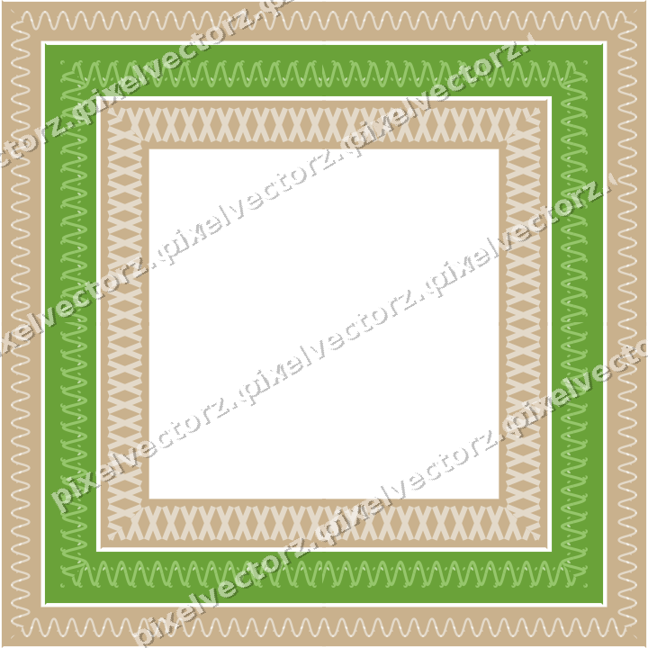 Decorative picture frame border in lime and yellow with scrolling vine